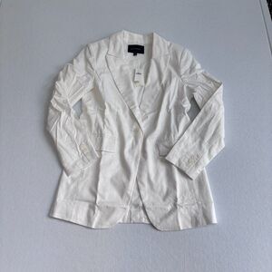 Banana Republic Linen Cotton Blazer Women's 6 White Preppy Old Money NWT *READ*